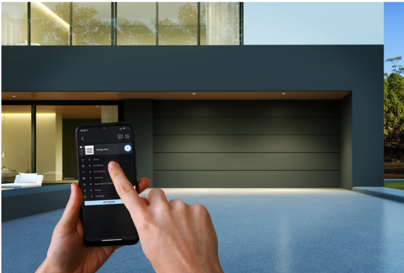 To stop water flow when you're not at home, using Shelly Plus 1