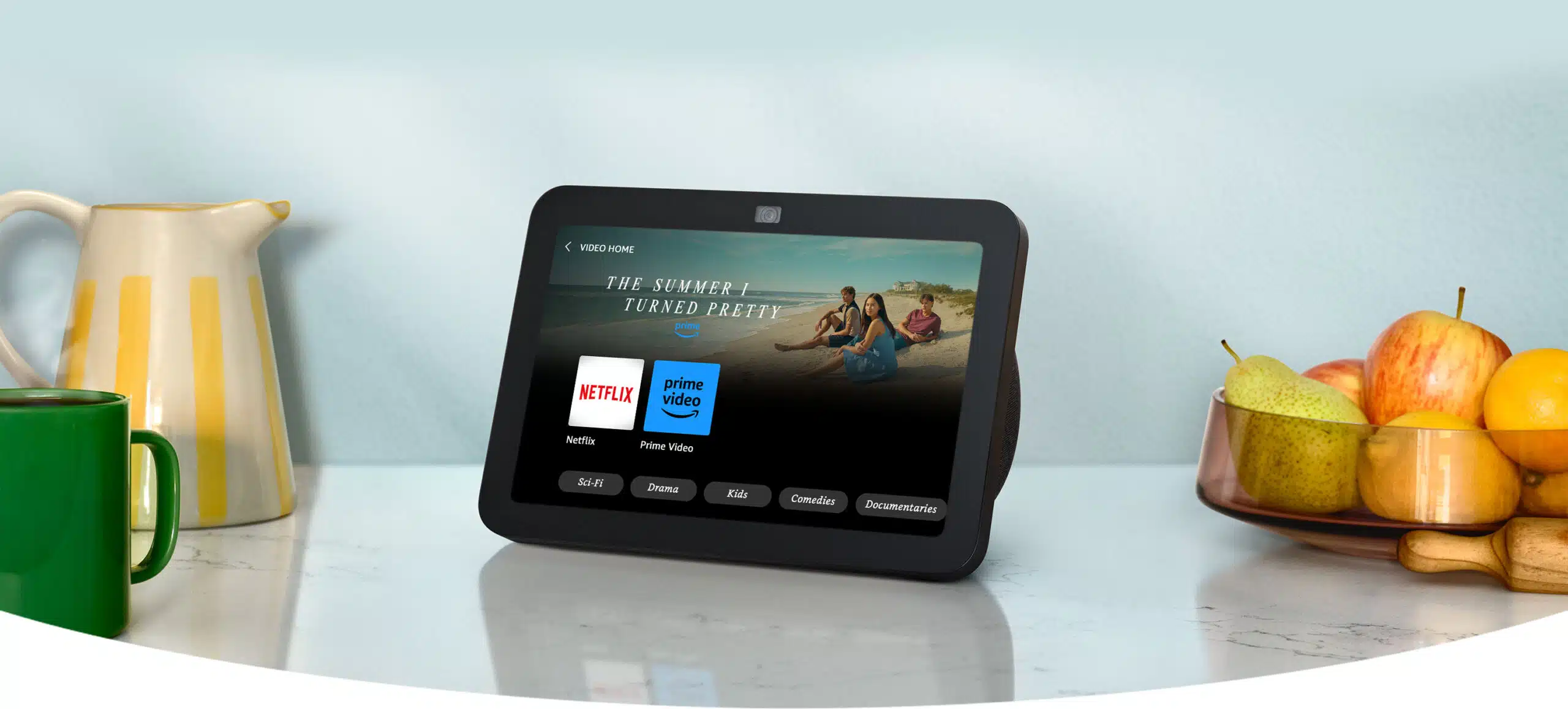 With its vibrant 8-inch HD screen and powerful speakers, this device brings your favorite content to life while keeping you connected. Powered by Alexa, it offers hands-free control over your smart home devices, music streaming, video calling, and more. Its sleek design seamlessly blends into any room, making it perfect for your living room, kitchen, or home office.